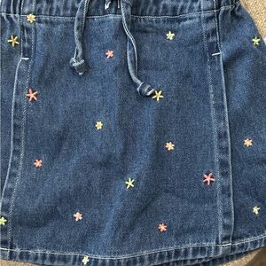 NWT Girls Carters Blue Jean Skort Size 6 Embroidered Stars Shorts